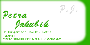 petra jakubik business card